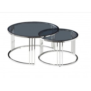 Комплект SIGNAL VIENNA (2 стола журнальных) дымчатый/серебряный